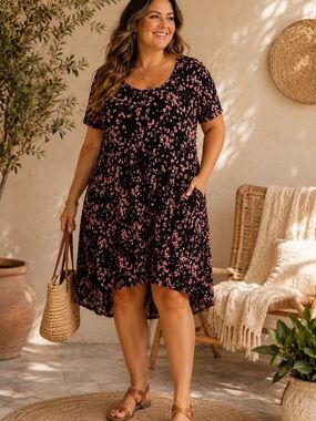 Penningtons In Every Story Plus Size 1X | Floral Swing Dress